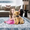 9x12 Washable Rug Non-Slip Oriental Carpet - Vintage Low Pile Throw Rug for Living Room, Bedroom (Blue) - 4 of 4