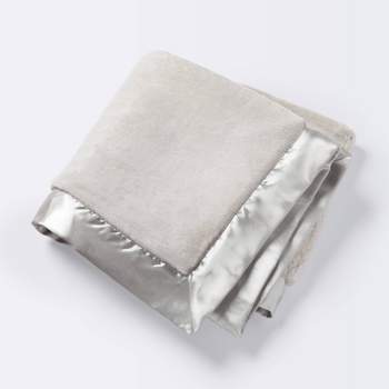 Solid Satin Edge Plush Blanket - Cloud Island™ Gray