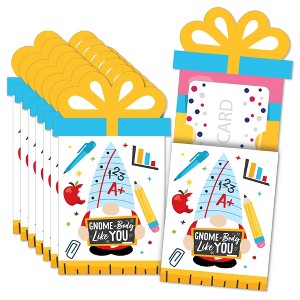 Big Dot of Happiness School Gnomes - Teacher and Classroom Decorations Money and Gift Card Sleeves - Nifty Gifty Card Holders - Set of 8 - 1 of 4
