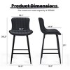 GlasFlength Dining Sets, Mid-Century Modern Swivel Bar Stool Set of 2, Adjustable Height for Kitchen, Bar, Counyer, Black, 19.3"*14.9"*36.32" - 2 of 4