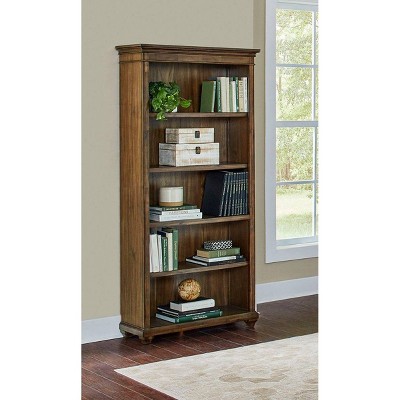 Porter 74" Brown Wood Adjustable Shelves Bookcase