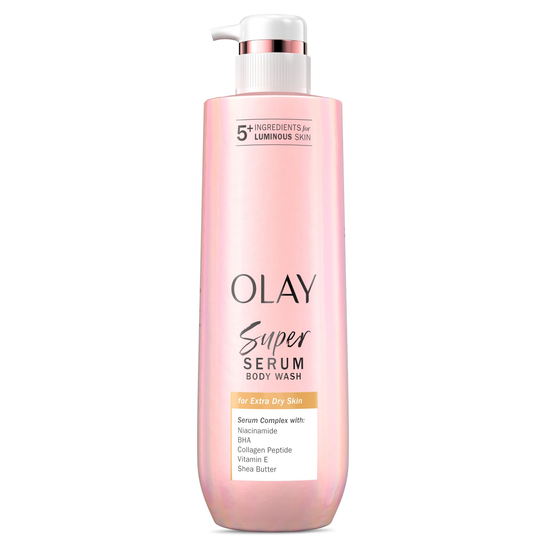 Olay Super Serum Complex for Luminous Skin Body Wash for Extra Dry Skin - 20 fl oz: Plastic Pump, Liquid Form, Scented