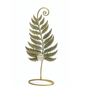 Melrose 20.75" Golden Patina Standing Fern with Votive Cup Table Top Decoration - 1 of 1