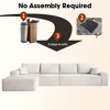 135" Cloud Plush Corduroy Modular L-Shaped Sectional Sofa with Left Chaise, Floor Design, No Assembly - 4 of 4