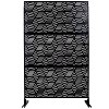 CAVINAS Patio Decorative Screen Metal Fence Privacy Screen with Striped Rhombus Pattern for Outside and Garden, 76" H×48" W - 3 of 4