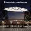 10FT Cantilever Umbrella w/ Solar Lights, 360° Rotation & Tilt, Easy Crank, UV Protection for Pool, Deck, Backyard - 3 of 4