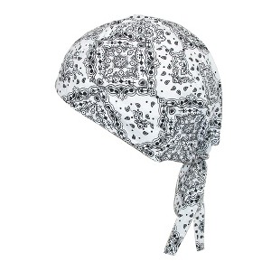 CTM Men's Cotton Unlined Paisley Biker Do Rag Cap - 1 of 4