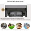2-Piece Outdoor Patio Rattan Canopy Daybed Sunbed with 5 Positions Adjustable Backrest and Storage Bench - 3 of 4