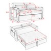 54" Velvet Convertible Loveseat Sofa Bed with Adjustable Backrest, Pull-Out Bed, Grid Armrests, and Detachable Storage Pockets - 2 of 4