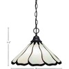 Toltec Lighting Any 1 - Light Pendant in  Matte Black with 16" Pearl & Black Flair Art Glass Shade - 2 of 2