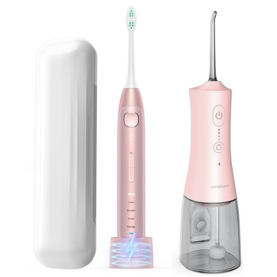 Operan Electric Toothbrush & Cordless Water Flosser Bundle - 8 Brush Heads, 4 Nozzles, IPX7 Waterproof, 40,000 VPM - Oral Care Set