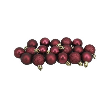 Northlight 18ct Shatterproof 4-Finish Christmas Ball Ornament Set 1.25" - Burgundy