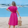 Women's V-neck Short Sleeve Midi Cover Up Dress - Cupshe - 4 of 4