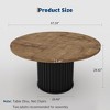 47" Round Dining Table for 4-6, Black Dining Table with Waveform Metal Base for Kitchen or Dining Room - 3 of 4