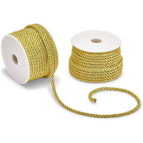 YZSFIRM 2mm Twine String,Gold Wire and Pink Garden Cotton Rope,Bakers Twine Packing Cord for Gift Wrapping and DIY Crafts 328 Feet/100M