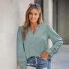 Women's Chic V-neckline Ruffled Cuffs Blouse - Cupshe - 2 of 4
