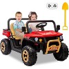 Coucheta 24V 2-Seater Ride On Dump Truck with Parent Remote Control, 4WD Battery Powered UTV for Kids, EVA Tires & Headlights - 2 of 4