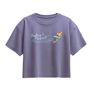 Girls' - Disney - Tink Feeling Magical Short Sleeve Boxy Graphic T-Shirt - 1 of 2