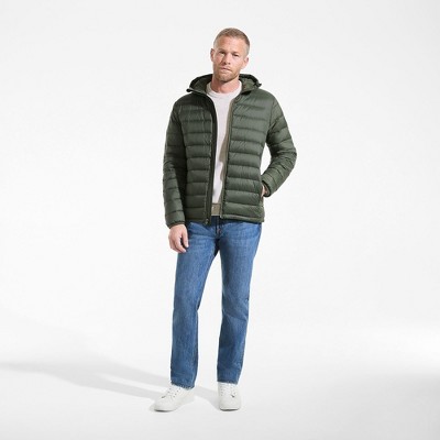 Lands' End Men's Hooded Wanderweight Packable Down Jacket - Medium - Darkest Olive — фото 4