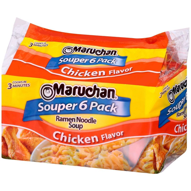 Maruchan Souper 6-Pack Chicken Ramen Noodle Soup - 18oz/6ct, 3 of 4