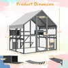 Large Outdoor Cat House, 28ft2 Luxury Wooden Catio Enclosure with Roof Cover, 2 Cat Doors, Bridges, Playpens & Hiding Houses, Grey - Nertpow - 4 of 4