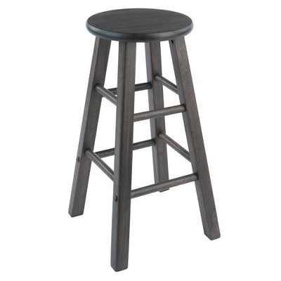 24" Oyster Gray Solid Wood Adjustable Counter Stools, Set of 2