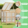 2-Tier Wooden Cold Frame Greenhouse - Raised Garden Bed with Plant Shelf Frost/Weather Protection - 4 of 4