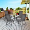 Tangkula 4 Pack Folding Dining Chairs Adjustable Reclining Back Chairs Suitable for Outdoor & Indoor Gray - 2 of 4