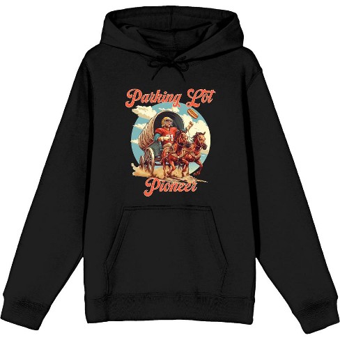 "Parking Lot Pioneer" Old West Wagon Football Cowboy Adult Long Sleeve Hoodie - image 1 of 2