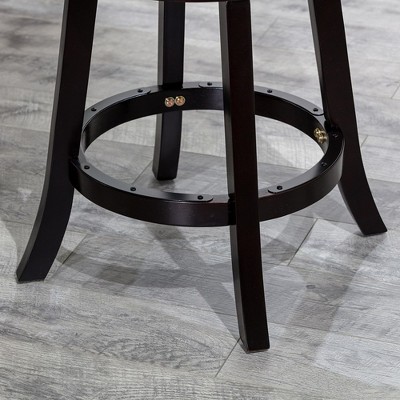 Espresso Beige 24" Swivel Counter Height Stool with X-Back