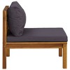 vidaXL Sectional Middle Sofa with Dark Gray Cushions Solid Acacia Wood - 4 of 4