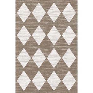 Washable Area Rug  Non-Slip Vintage Floral Rug Low Pile Stain Resistant Chenille Throw Carpet for Living Room - 1 of 1