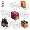 mDesign Plastic Kitchen Pantry Storage Organizer Bin with Handles, 8 Pack, Clear, USA Made - 2 of 4