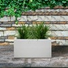 Rosemead Home & Garden Rectangular Concrete Outdoor Planter Pot Chalk White 12.8"x31.5"x15.7" - 2 of 4