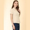 Allegra K Women's Work Summer Lapel Collar Short Sleeve Button Down Shirt - 4 of 4