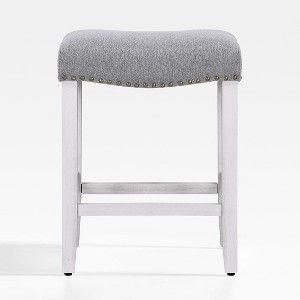 WestinTrends Upholstered Saddle Seat Bar Stool - 1 of 4