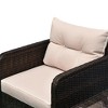 Resenkos 5 Pieces Rattan Wicker Lounge Chair Outdoor Patio Conversation Set, Outdoor Sectional Furniture, PE Rattan, Beige - 4 of 4