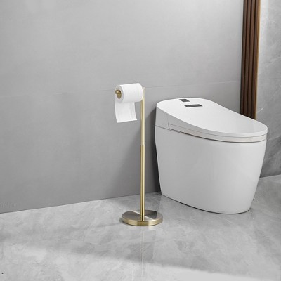 Brushed Gold Freestanding Stainless Steel Toilet Paper Holder