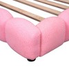 NicBex Full Size Platform Bed 81.5" L Modern Wooden Bed Frame with Headboard, Cushions, LED and 2 Ports for Bedroom, No Box Spring Required, Pink - 4 of 4