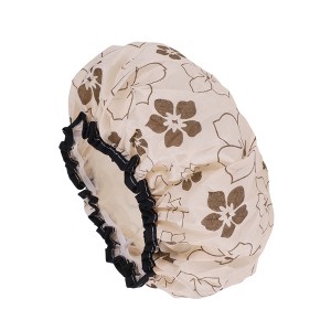 Unique Bargains Floral Double Layer Shower Cap 1 Pc - 1 of 4