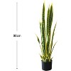Acekool Artificial Snake Plant with Pot, Realistic Faux Sansevieria, Lush Indoor Outdoor Greenery for Home, Office, Patio, or Garden Decor - 2 of 4