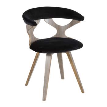 Gardenia Mid-Century Modern Dining Accent Chair with Swivel Light Gray/Black - Lumisource