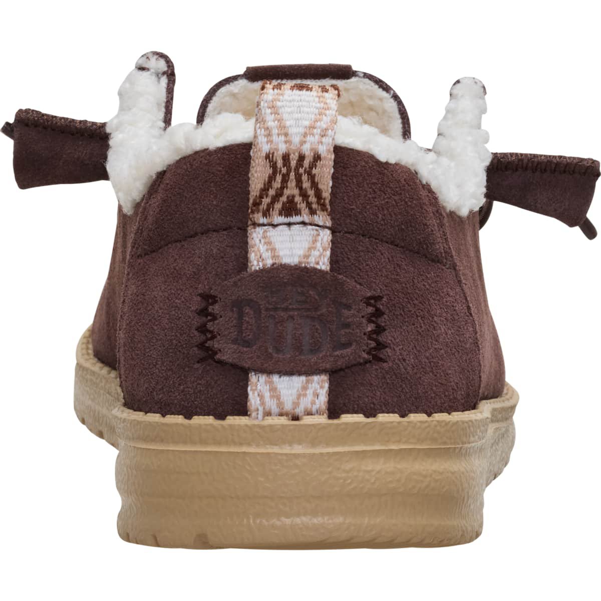 Обувь HEYDUDE Women Wendy Suede Shearling , Dark Brown, 6 — фото 6