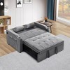 3-in-1 Multi-Functional Velvet Sleeper Sofa Couch with Pullout Bed, Loveseat Sofa Sleeper with USB Port,Adjustable Backrest - 4 of 4
