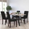 Merrick Lane Set of 4 Black Faux Leather Panel Back Parson's Chairs for Kitchen, Dining Room and More - 2 of 4