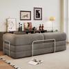 78.8" Compression Sofa,Convertible Floor Sofa Bed-with Pillow Back Support Armrest, Comfy Futon Couch Sleeper Bed, for Living Room, Bedroom - 2 of 4