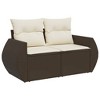 vidaXL 10 Piece Patio Sofa Set with Cushions Brown and Cream Poly Rattan - 4 of 4