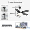 42 inch Ceiling fan with Light and Remote 3CCT Reversible 6 Speeds Quiet Modern Ceiling Fan with Light for Indoor Outdoor Bedroom Patio Living Room - 2 of 4