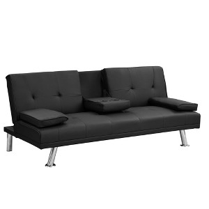 NicBex 66.1 Inch PVC Convertible Folding Futon Sofa Bed with Armrest for Living Room,Office,Apartment,Bedroom - 1 of 4