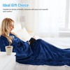 Catalonia Plush Fleece Wearable Blanket with Sleeves Arms, Super Soft Snuggly Body Blanket for Womens Mens, Portable TV Blankets, Gift for Her - 4 of 4